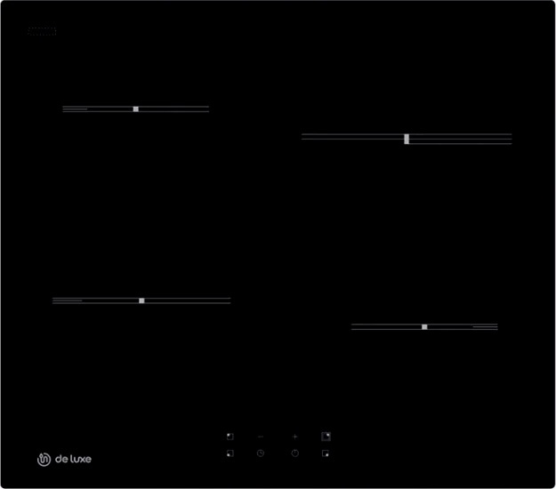 Электрическая варочная панель De luxe 595204.03эвс-003 59 см, 4 конфорки стеклокерамика, черный фото 1