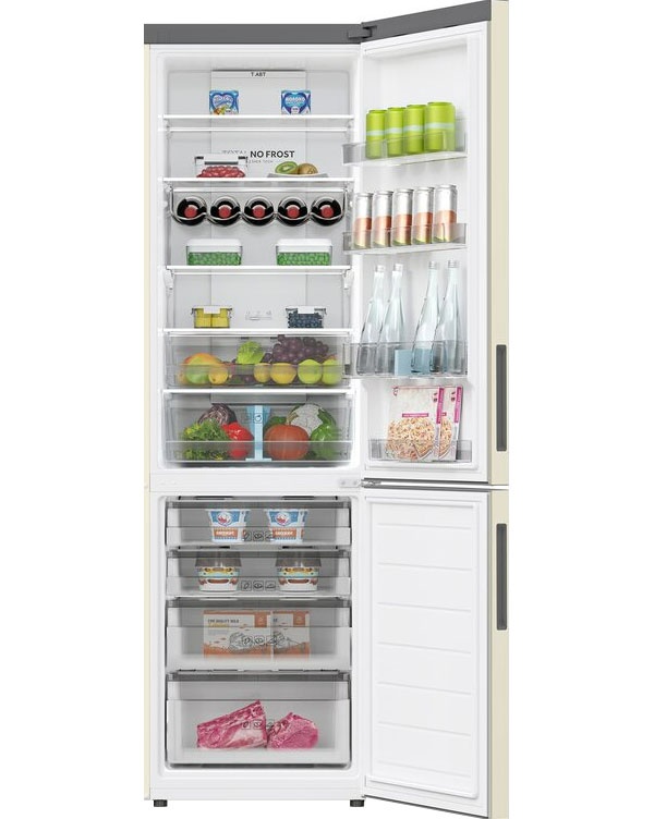 Двухкамерный холодильник Haier C2F637CCGU1 No frost, бежевый фото 2