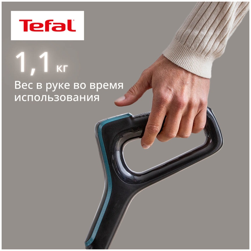 Беспроводной моющий пылесос Tefal Пылесос вертикальный беспроводной моющий Tefal X-Clean 5 GF5555F0, черный фото 8