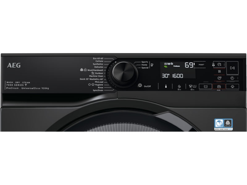 Стиральная машина с сушкой AEG LWR73166OE автомат 10 кг, черный фото 5