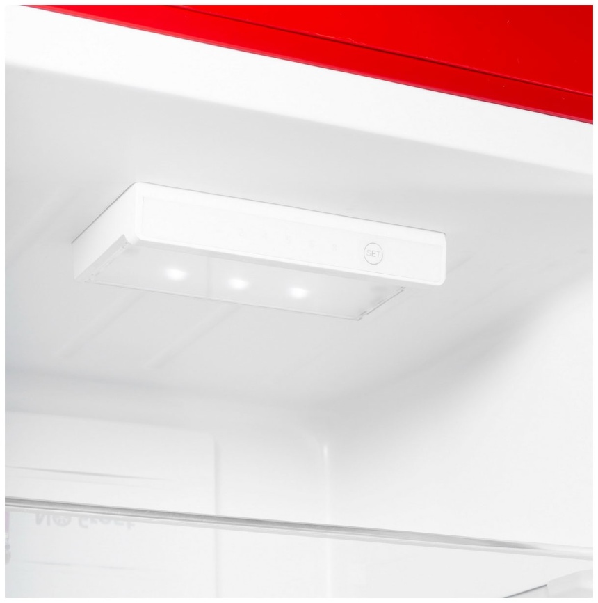 Двухкамерный холодильник Maunfeld MFF186NFRR No frost, красный фото 11