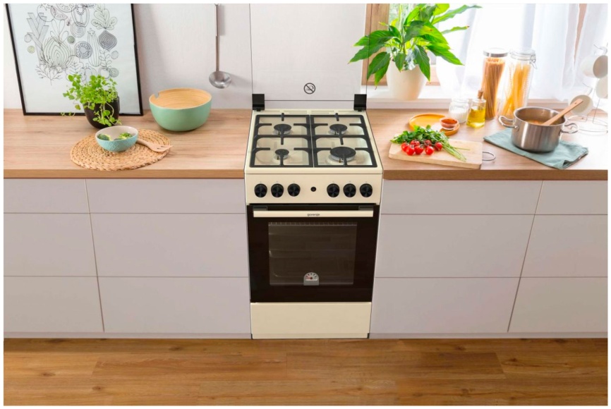 Газовая плита Gorenje GG5A21BEF 50 см, 70 л, 4 конфорки, бежевый фото 13