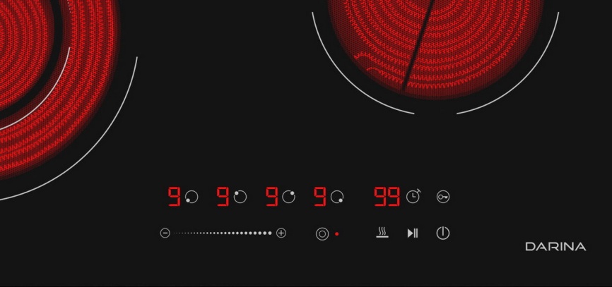 Электрическая варочная панель Darina 6P E328 B 59 см, 4 конфорки стеклокерамика, черный фото 5