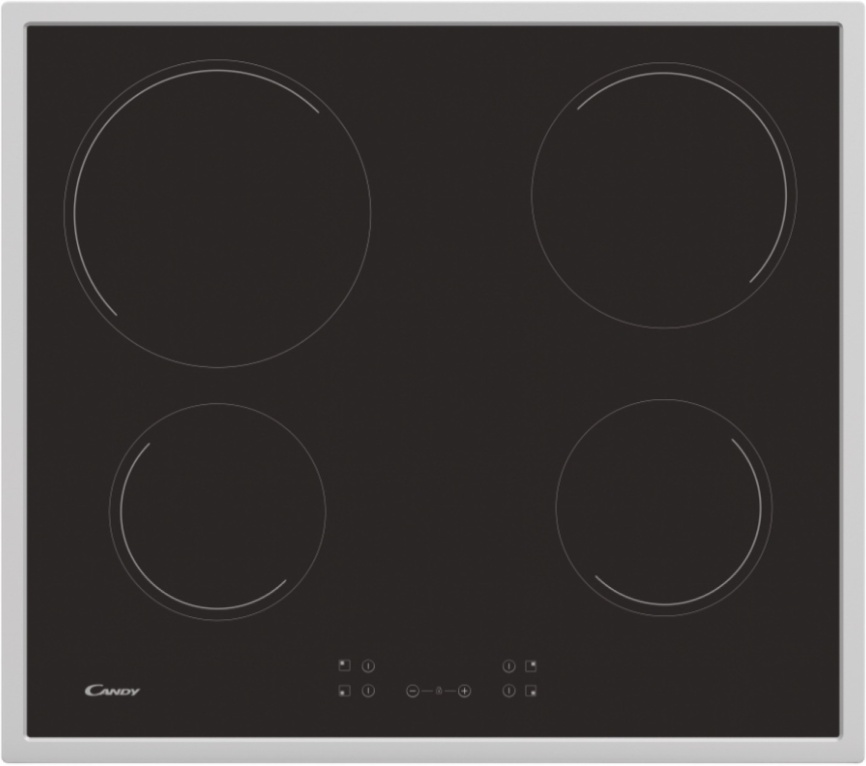 Электрическая варочная панель Candy CH64FCRU 59 см, 4 конфорки стеклокерамика, черный фото 1