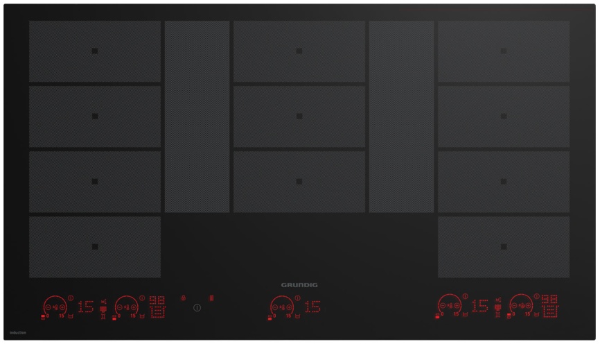 Электрическая варочная панель Grundig GIEI938980I 87 см, 13 конфорок стеклокерамика, черный фото 1