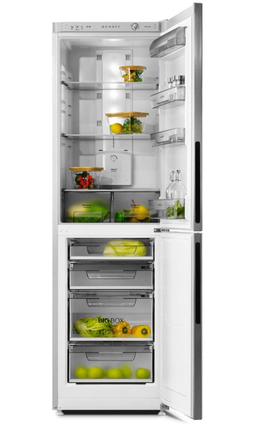 Двухкамерный холодильник Benoit 344 No frost, серебристый фото 2