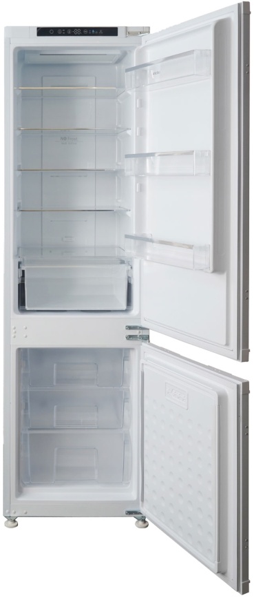 Встраиваемый двухкамерный холодильник Ascoli ADRF270WEMBI No frost, белый фото 3