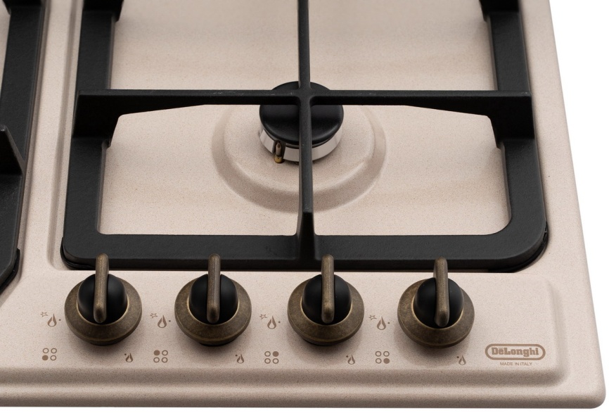 Газовая варочная панель De’Longhi OWF 46 PRO RUS 58 см, 4 конфорки электроподжиг газконтроль, бежевый фото 3