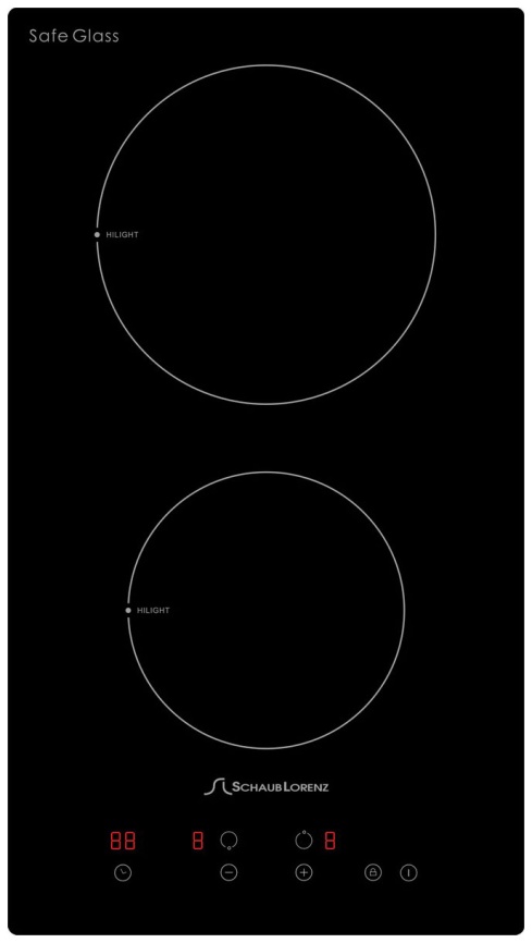 Электрическая варочная панель Schaub Lorenz SLK CY 30 T5 30 см, 2 конфорки стеклокерамика, черный фото 1