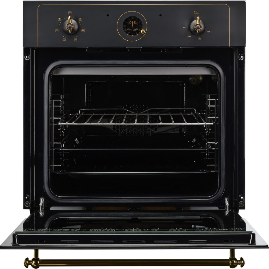Электрический духовой шкаф De luxe 6006.05эшв-061 59 см, 58 л, гриль и конвекция, черный матовый фото 3