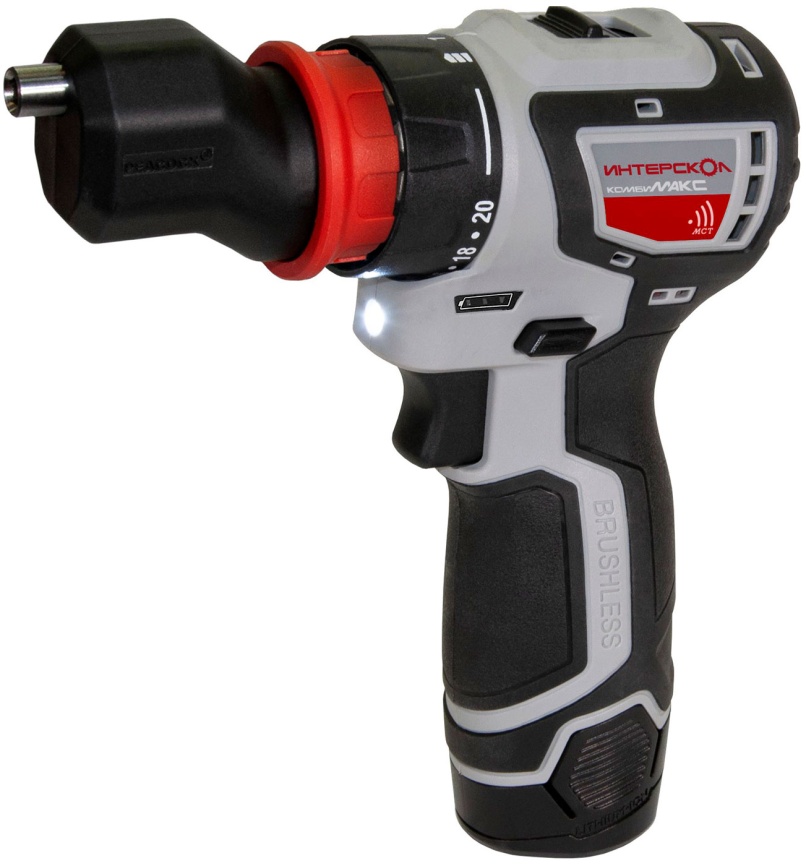 Дрель-шуруповерт аккумуляторная Интерскол КомбиМАКС ДА-10/12В 36 (687.2.2.77), сумка, 2 АКБ, 2 Ач фото 2