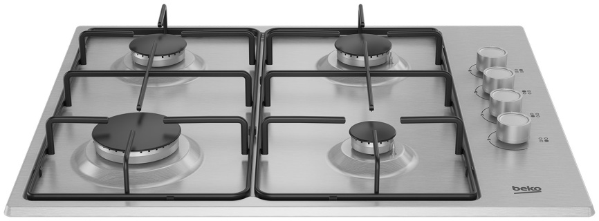 Газовая варочная панель Beko HIGG 641C3 SX 65 см, 4 конфорки электроподжиг газконтроль, серебристый фото 3