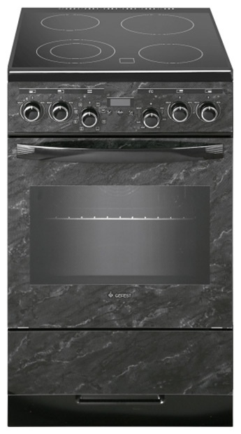 Электроплита Gefest ЭПНД 5560-03 0053 50 см, 4 конфорки, черный мрамор фото 1