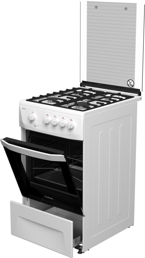 Газовая плита Darina 1D1 GM 241 008 W 50 л, 4 конфорки, белый фото 2