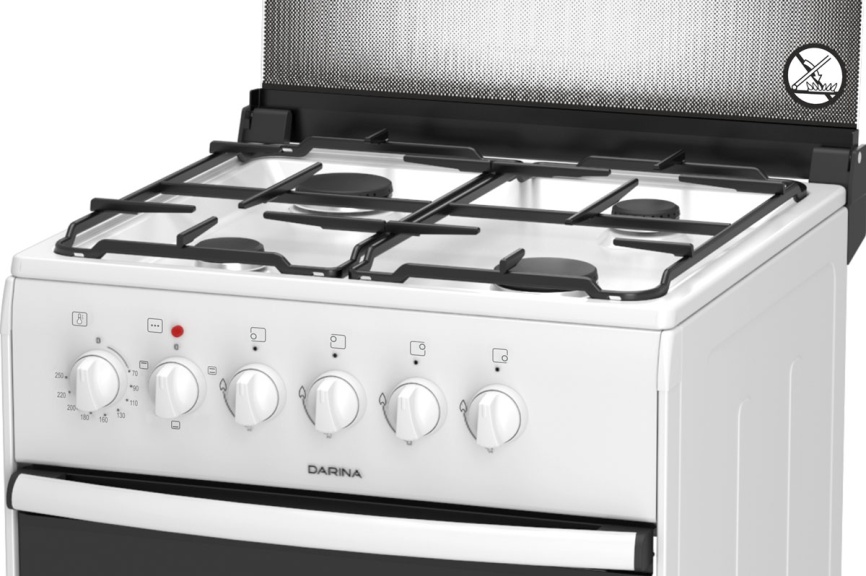 Комбинированная плита Darina 1B KM 441 301 W 50 см, 50 л, 4 конфорки, белый фото 2