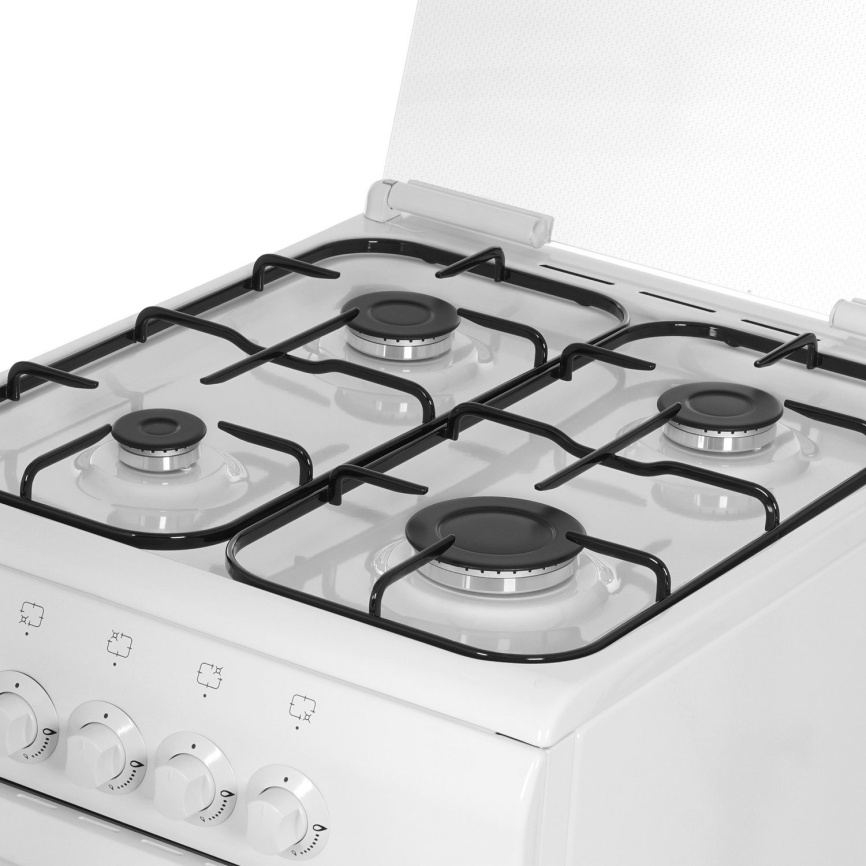 Газовая плита De luxe 506040.05 г 50 см, 54 л, 4 конфорки, белый фото 9