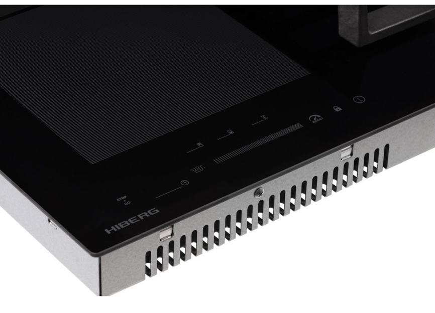 Комбинированная варочная панель Hiberg i-VM 6021 B 58 см, 4 конфорки электроподжиг газконтроль, черный фото 6