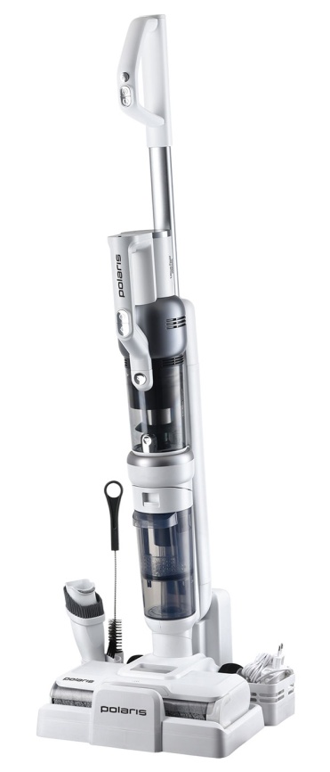 Вертикальный пылесос моющий Polaris PVCW 6070, сухая и влажная уборка, белый фото 2