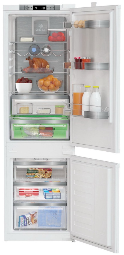 Встраиваемый двухкамерный холодильник Grundig GKIN25720 No frost, белый фото 1