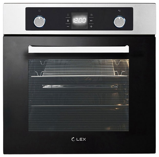 Электрический духовой шкаф LEX EDP 094 IX 59 см, 60 л, гриль и конвекция, черное стекло фото 1