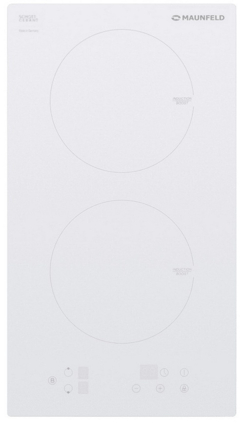 Электрическая варочная панель Maunfeld EVI.292-WH 28 см, 2 конфорки стеклокерамика, белый фото 1