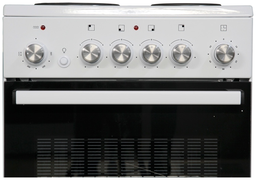 Электроплита De luxe 5004.16 э 50 см, 43 л, 4 конфорки, белый фото 2