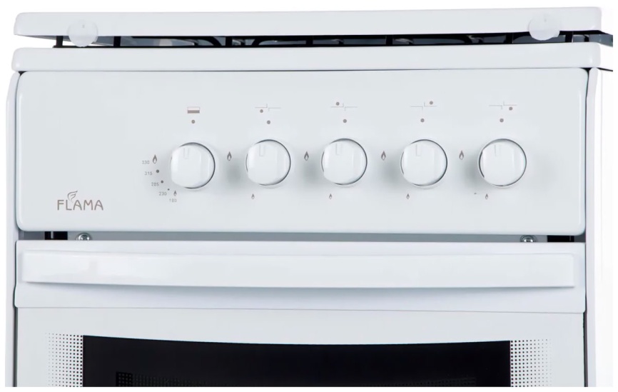 Газовая плита Flama RG 2401 W 66 см, 50 л, 4 конфорки, белый фото 3