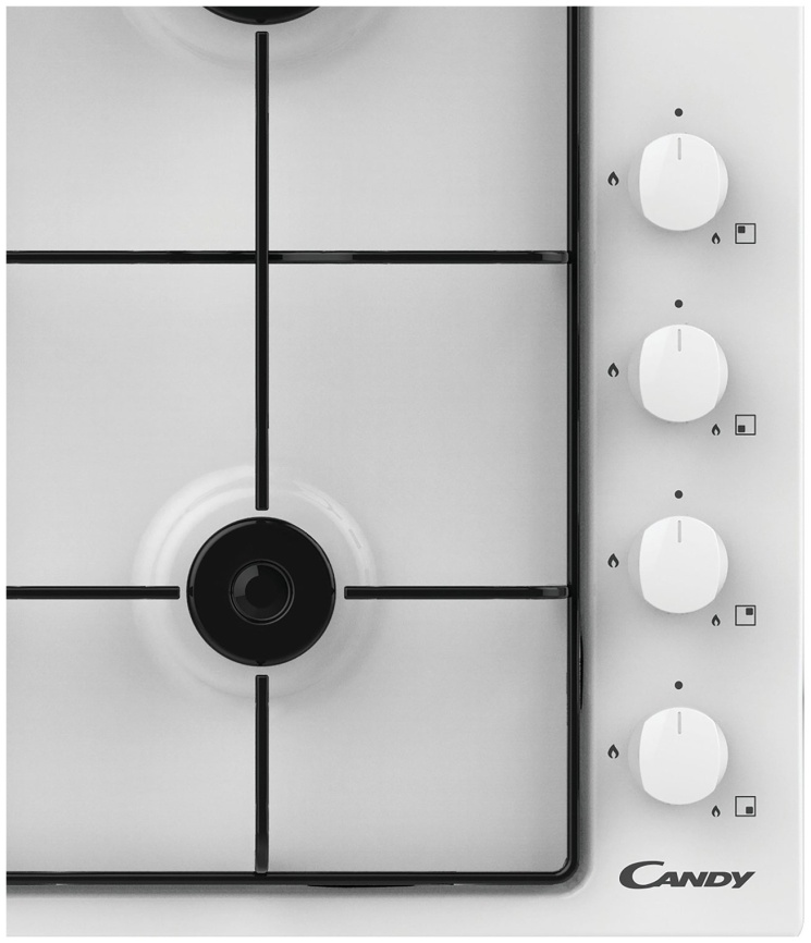 Газовая варочная панель Candy CHW6WLW 59 см, 4 конфорки электроподжиг газконтроль, белый фото 3
