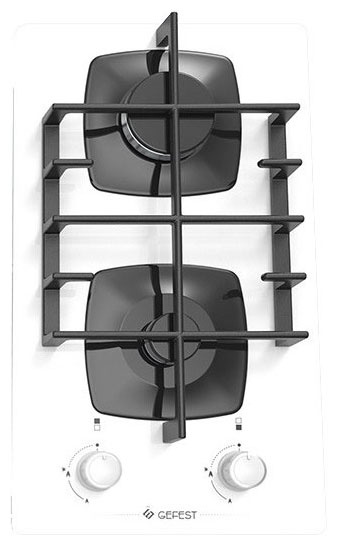 Газовая варочная панель Gefest ПВГ 2003 К12 30 см, 2 конфорки электроподжиг газконтроль, белый фото 1