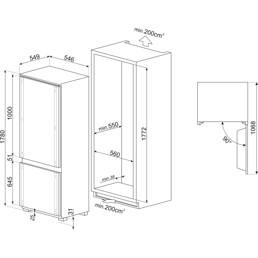 Встраиваемый холодильник Smeg Smeg C9174TN5D1 фото 6