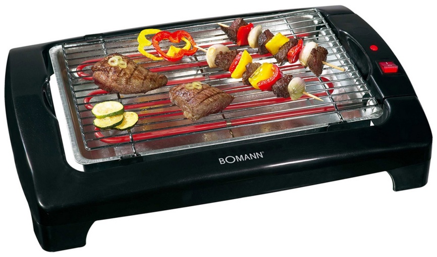 Электрогриль Bomann BQ 1240 N schwarz, мощность 200 Вт, черный фото 1