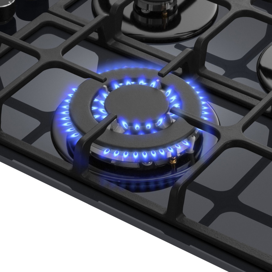 Газовая варочная панель Meferi MGH604GR GLASS ULTRA 60 см, 4 конфорки электроподжиг газконтроль, серый фото 11