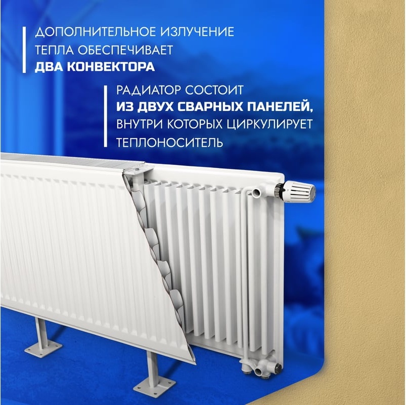 Панельный радиатор Metronex 22, 500х400, НИЖНЕЕ ПОДКЛЮЧЕНИЕ фото 2