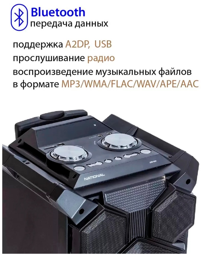 Акустическая система National Домашняя акустическая система National NSM-V450 с Bluetooth, черная фото 2