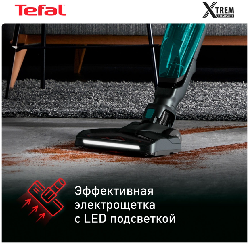 Беспроводной вертикальный пылесос Tefal Xtrem Compact Essential 2 в 1 (TY1239WO) фото 8