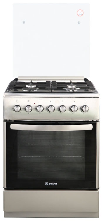 Комбинированная плита De luxe 606040.00гэ-005(кр) 4 конфорки, серебристый фото 1