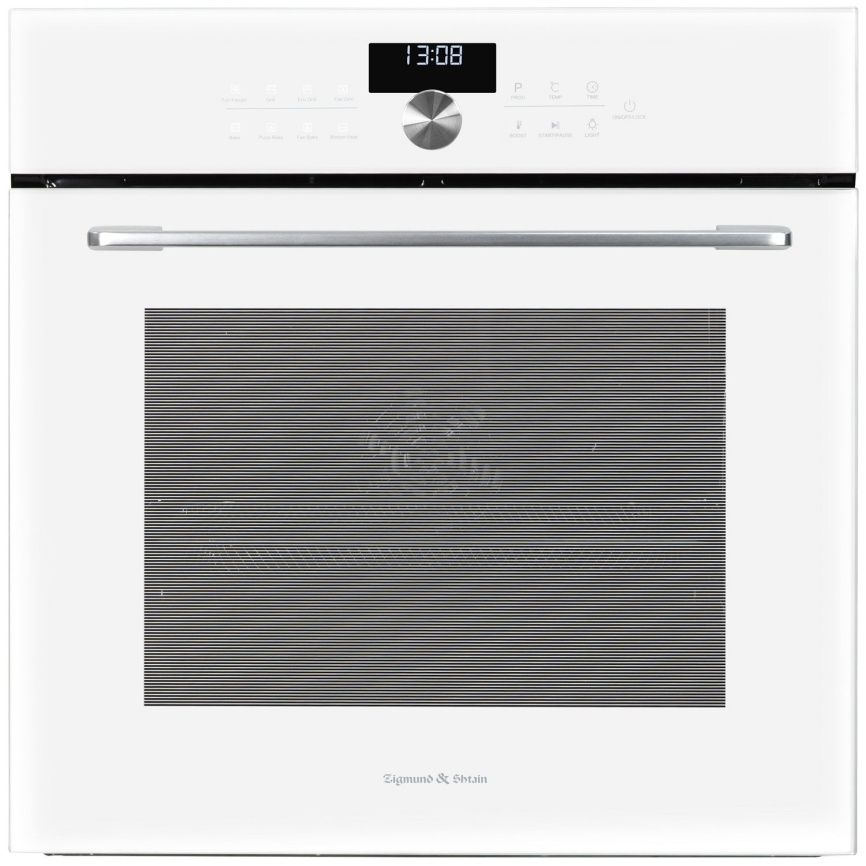 Электрический духовой шкаф Zigmund & Shtain E 168 W 59 см, 73 л гриль конвекция, белый фото 1
