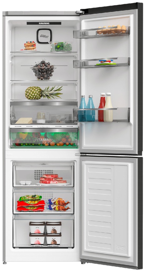 Двухкамерный холодильник Grundig GKPN66830FXD No frost, темно-серый фото 3