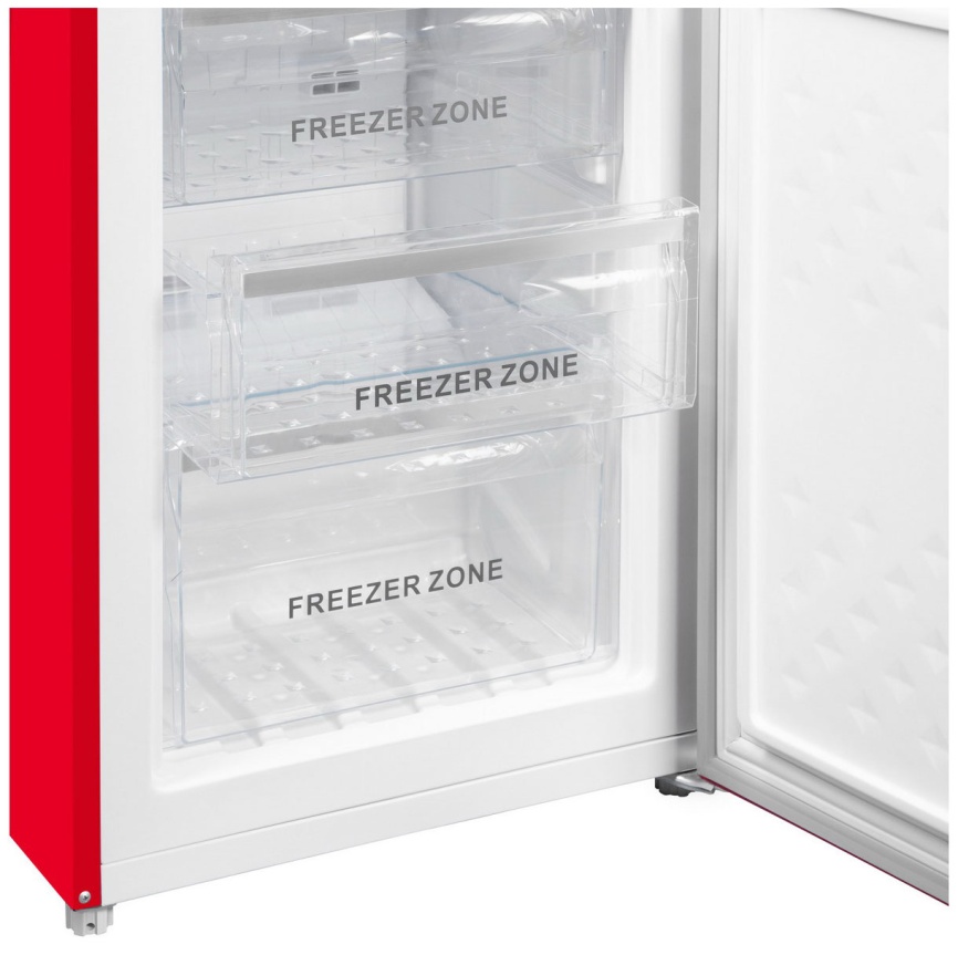Двухкамерный холодильник Maunfeld MFF186NFRR No frost, красный фото 13