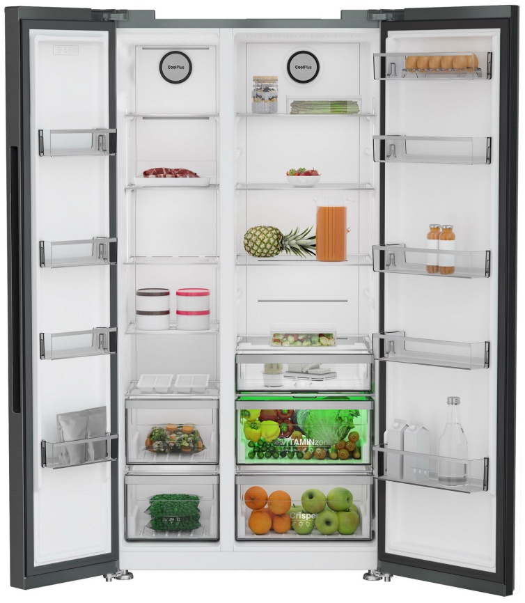 Холодильник Side-by-Side Grundig GSN30110FXBR No frost, темно-серый фото 2