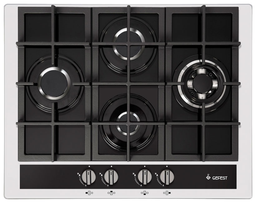 Газовая варочная панель Gefest ПВГ 2231-01 Р2 67 см, 4 конфорки электроподжиг газконтроль, черный фото 1