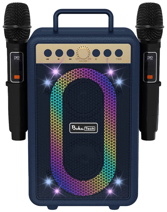 Портативная колонка с двумя микрофонами BukaTech Ella, темно-синий фото 1