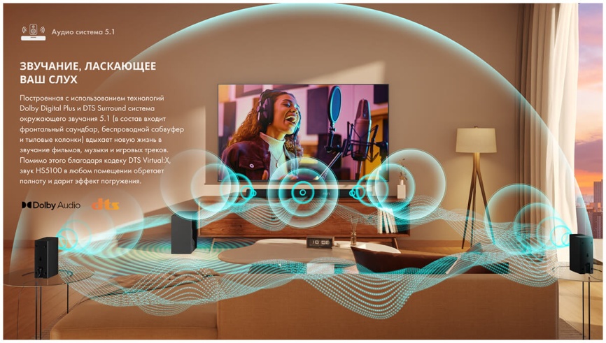 Саундбар Hisense Система домашнего кинотеатра Hisense HS5100 Dolby Audio, 540 Вт, черный фото 11