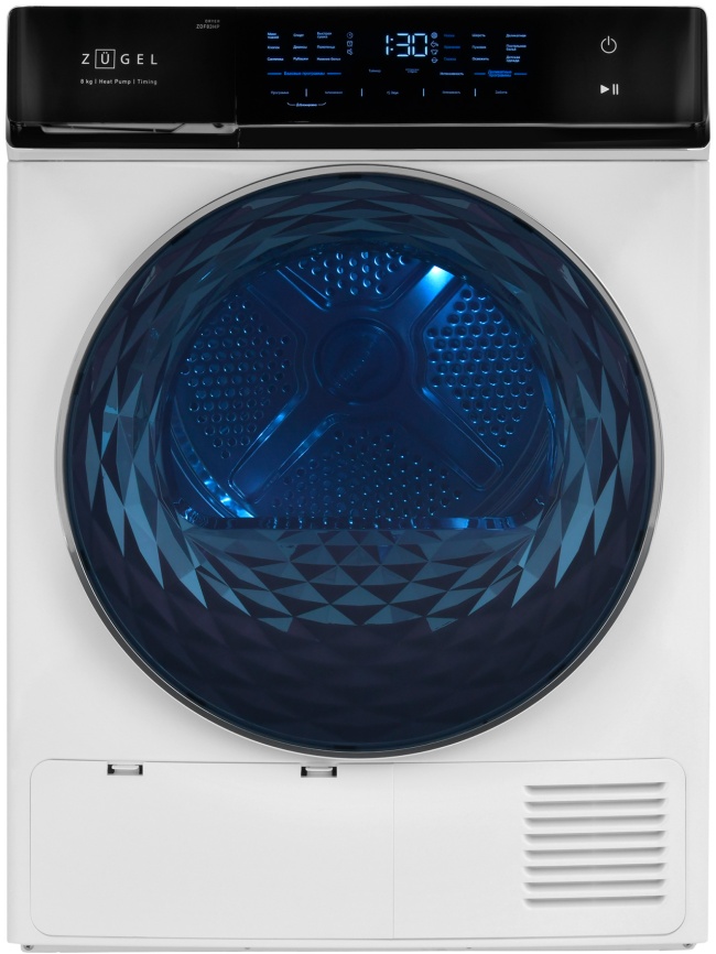 Сушильная машина с тепловым насосом Zugel ZDF83HP, белая фото 1
