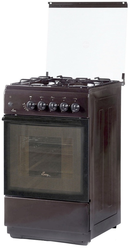 Газовая плита Flama FG 2411 B 50 см, 50 л, 4 конфорки, коричневый фото 1