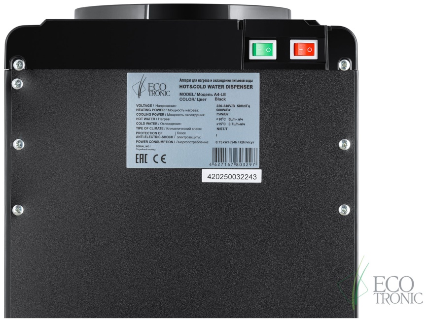 Кулер для воды Ecotronic A4-LE black (ETK13168) фото 7