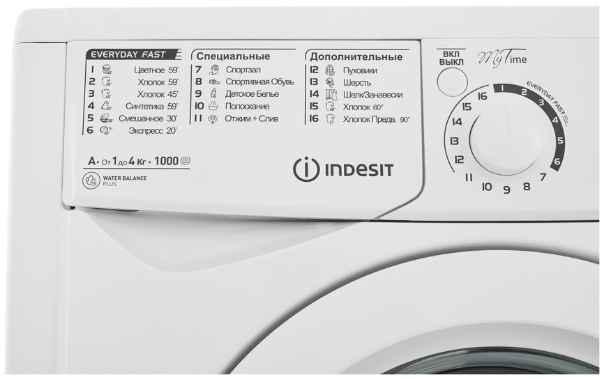 Стиральная машина Indesit EWUC 4105 автомат 4 кг, белый фото 7