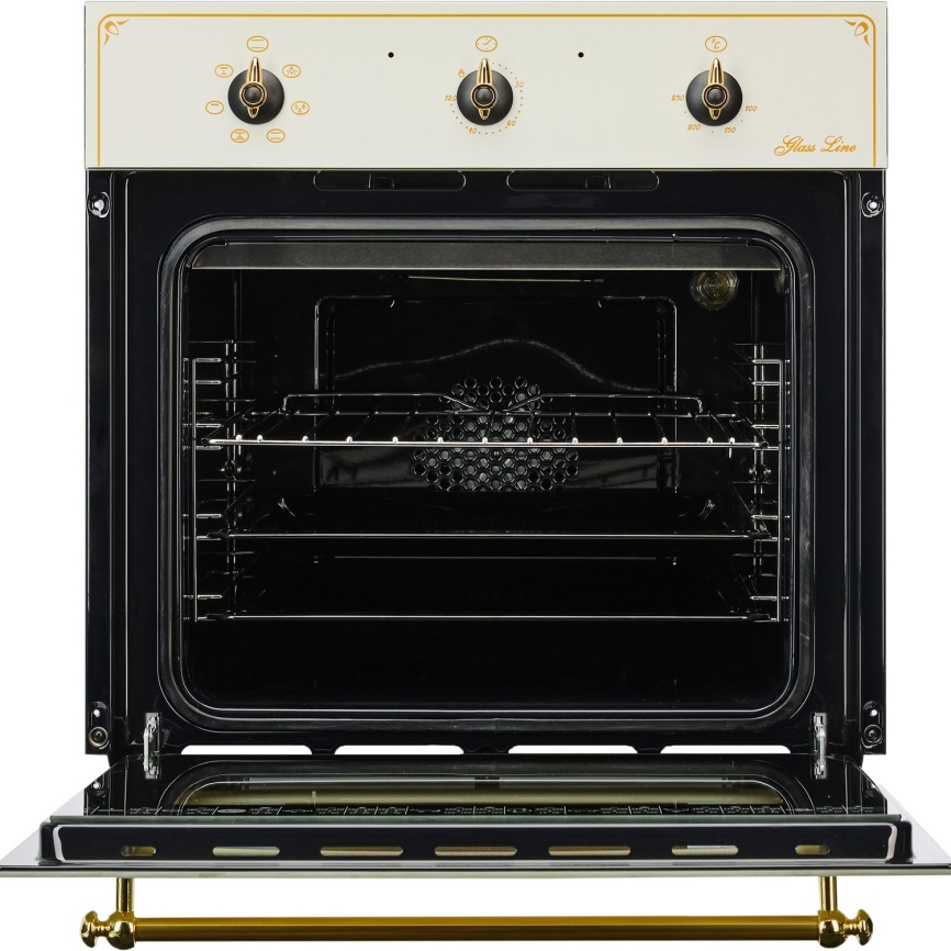 Электрический духовой шкаф De luxe 6006.03 эшв - 060 59 см, 58 л гриль конвекция, топленое молоко фото 3