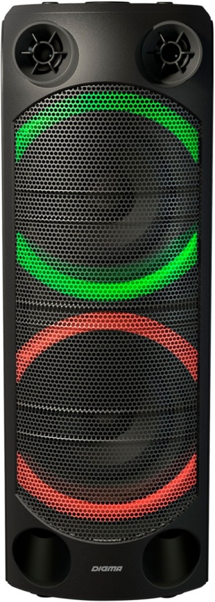 Минисистема Digma D-MC1720 черный, 80Вт, FM, USB, BT, micro SD фото 2