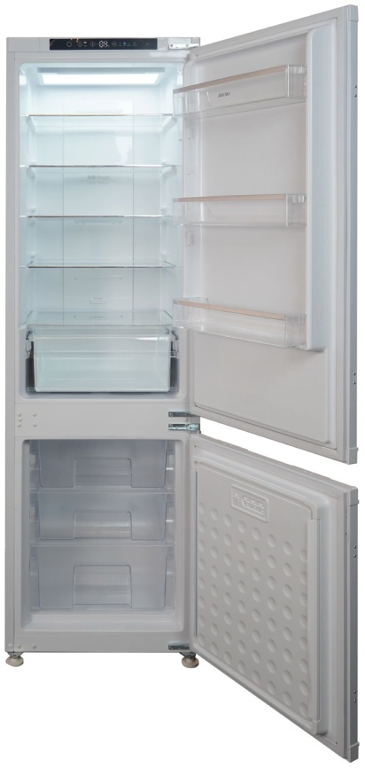 Встраиваемый двухкамерный холодильник Ascoli ADRF270WEMBI No frost, белый фото 4